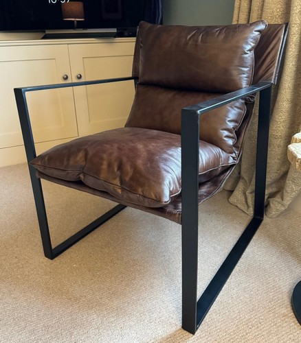 Brauner leder relaxsessel - brauner,